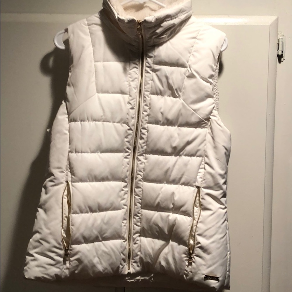 White Calvin Klein Vest W/ Removable Hood